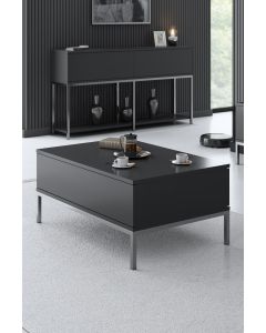 HANAH HOME Klub sto Lord, antracit/srebrna