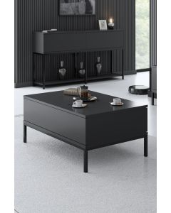 HANAH HOME Klub sto Lord, antracit/crna