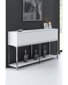 HANAH HOME Komoda Lord, bela/srebrna