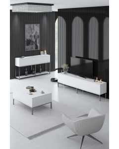 HANAH HOME Set nameštaja za dnevnu sobu Lord, bela/srebrna