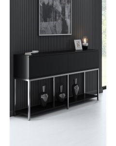 HANAH HOME Komoda Lord, crna/srebrna - 618BLY1217