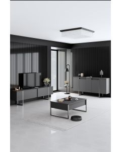 HANAH HOME Set nameštaja za dnevnu sobu Luxe, antracit/srebrna