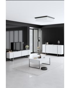 HANAH HOME Set nameštaja za dnevnu sobu Luxe, bela/srebrna