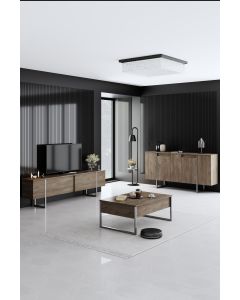 HANAH HOME Set nameštaja za dnevnu sobu Luxe, braon/srebrna