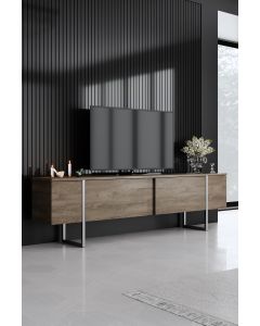 HANAH HOME TV komoda Luxe, braon/srebrna