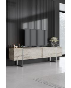 HANAH HOME TV komoda Luxe, krem/srebrna