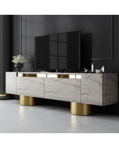HANAH HOME TV komoda Bohem, mermerna/zlatna