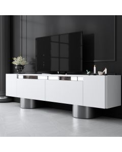 HANAH HOME TV komoda Bohem, bela/srebrna