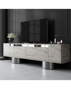 HANAH HOME TV komoda Bohem, mermerna/srebrna