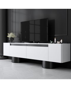 HANAH HOME TV komoda Bohem, bela/crna