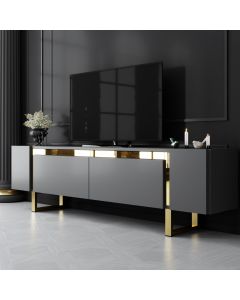 HANAH HOME TV komoda Yildiz, antracit/zlatna