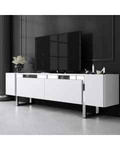 HANAH HOME TV komoda Yildiz, bela/srebrna