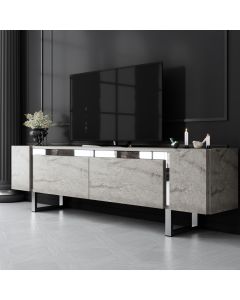 HANAH HOME TV komoda Yildiz, mermerna/srebrna