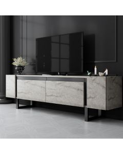 HANAH HOME TV komoda Yildiz, mermerna/crna