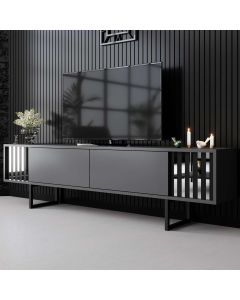 HANAH HOME TV komoda Chrome Line, antracit/crna
