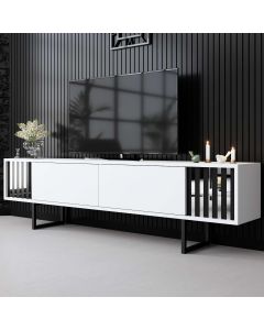 HANAH HOME TV komoda Chrome Line, bela/crna