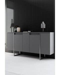 HANAH HOME Komoda Luxe, antracit/srebrna