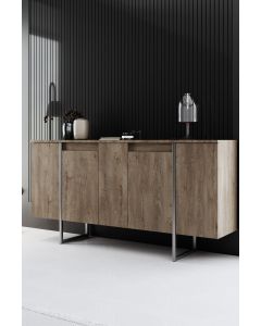 HANAH HOME Komoda Luxe, braon/srebrna