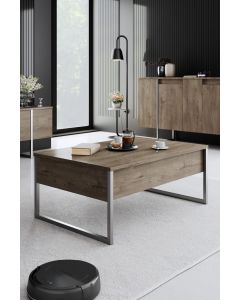 HANAH HOME Klub sto Luxe, braon/srebrna