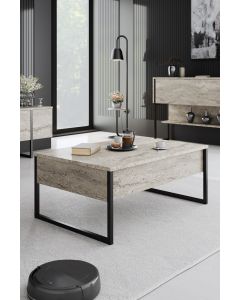 HANAH HOME Klub sto Luxe, mermerna/crna