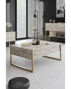 HANAH HOME Klub sto Luxe, krem/zlatna - 618BLY1354