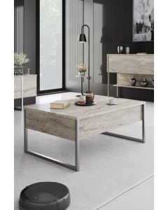 HANAH HOME Klub sto Luxe, mermerna/srebrna