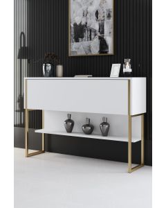 HANAH HOME Komoda za dnevnu sobu Luxe, bela/zlatna