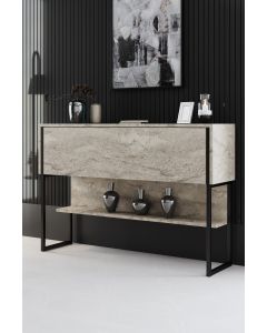HANAH HOME Komoda za dnevnu sobu Luxe, krem/crna