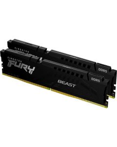 KINGSTON DDR5 64GB (2x32GB) 6000MHz [FURY BEAST], Non-ECC UDIMM, CL30 1.4V, 288-Pin 2Rx8, Black