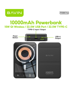 Power Bank Bavin Mag Charger PC026 pro 10000 mAh crni