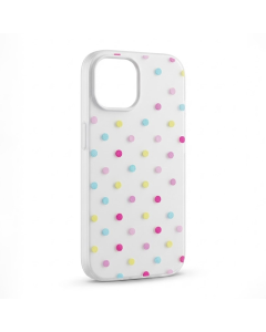 Maska za iPhone 15 Candy Dots bela