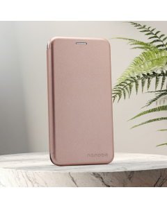 Maska za Samsung A57 5G/ A576B na preklop Nanobit Coral Book roze zlatna