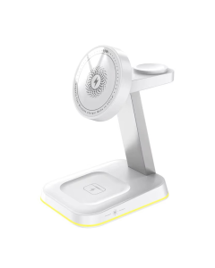 Bezicni punjač 3u1 magnetni za Apple Watch,Iphone i Airpods 15W beli