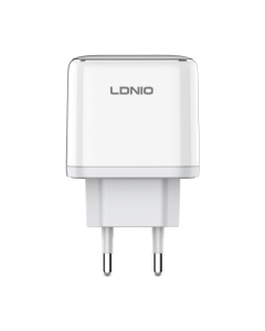 Kućni punjač LDNIO Q1415 GaN 45W Type-C na Type-C beli