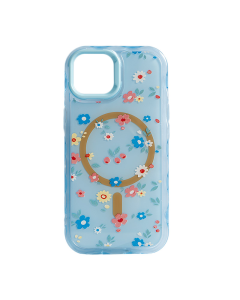 Maska za iPhone 15 Mag Case Floral Series plava