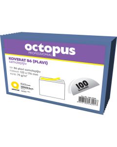 OCTOPUS Koverat b6 plavi 100/1 samolepljivi  unl-0029 - 6272