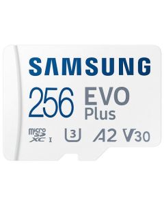 SAMSUNG MicroSD 256GB, EVO Plus, SDXC, UHS-I U3 V30 A2, Read 160MB/s, for 4K and FullHD video