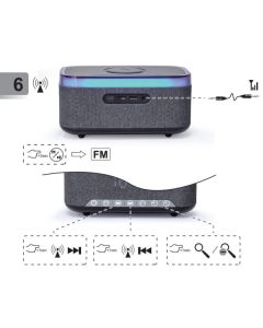 GEMBIRD Digitalni sat sa zvučnikom i bežičnim punjačem DAC-SPKBT-QC15-BK, crna - 46821