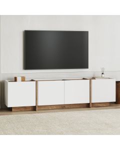 NORDURE TV komoda Lowen, bela/braon
