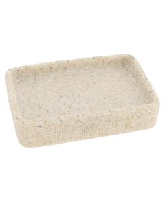 TENDANCE Posuda za sapun Sand effect 3x12x8cm, poliresin/bež - 64141104