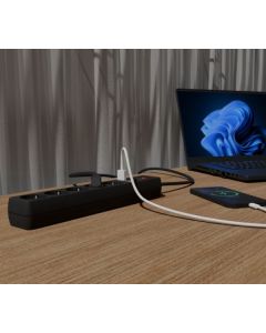 GEMBIRD Produzni kabl sa zastitom, 5 uticnica SPG5-U2-5-02 , 5V/2A USB-A 16A, 1.5m, crna - 47066