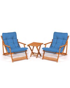 HANAH HOME Baštenski set sto i stolice My007, plava