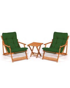 HANAH HOME Baštenski set sto i stolice My007, zelena