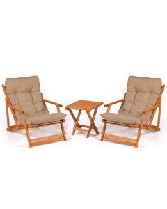HANAH HOME Baštenski set sto i stolice My007, braon/siva - 644MYD1149
