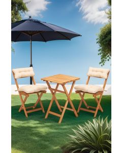 HANAH HOME Baštenski set sto i stolice My001A, braon/krem - 644MYD1150