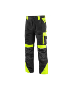 CANIS Radne pantalone do struka Sirius Brighton, crna/žuta - 6486748