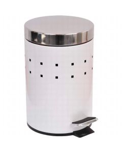 TENDANCE Kanta za smeće 3 L na pedalu metal bela