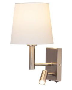 Rabalux Zidna lampa Harvey E27 1x MAX 40 + LED 3W brušeni hrom (6539) - 6539-1