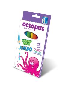 OCTOPUS Drvene boje 12/1 jumbo triangular sa gratis zarezačem unl-0360 - 65889