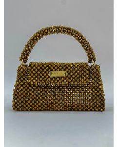 AZIBI Ženska torba od kristalnih perli - FRIDA maxi, zlatna